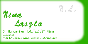 nina laszlo business card